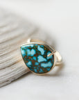 Turquoise gold vanity ring
