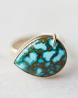 Turquoise gold vanity ring