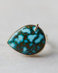 Turquoise gold vanity ring