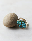 Turquoise gold vanity ring
