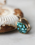 Turquoise gold vanity ring