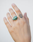 Turquoise gold vanity ring