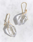 gold herkimer quartz earrings in large by hannah blount