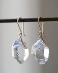 gold herkimer quartz earrings in large by hannah blount