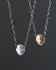 Little cameo silver necklace with diamond and gold cameo necklace by Hannah Blount