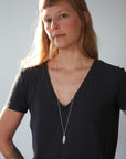 large Mother of pearl necklace by Hannah Blount- on person