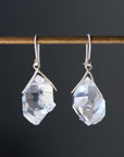 Large herkimer drop earrings in silver by Hannah Blount