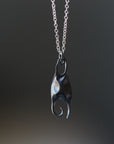 Skate egg necklace with silver chain by Hannah Blount