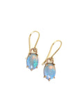 Coober Pedy opal dangle earrings in gold by Hannah Blount