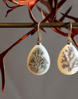 Sea Lace Mother of Pearl Scrimshaw Earrings