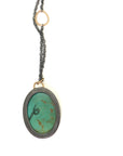 17.83ct hand-scribed Kingman turquoise Scrimshaw octopus necklace by Hannah Blount