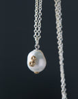 Moonshine Baroque Pearl Ruthie B. Necklace with Barnacles