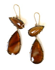 Double auburn tourmaline vanity earrings by Hannah Blount