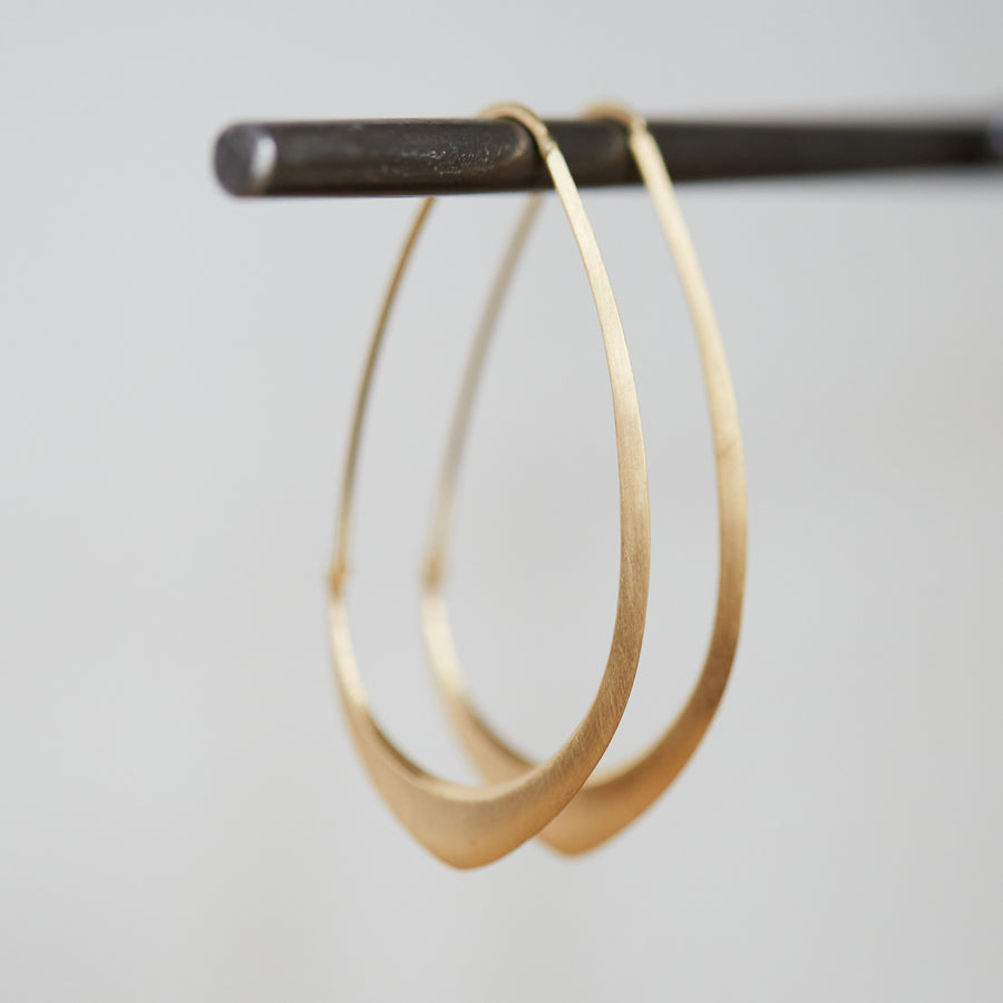medium gold facet hoops by hannah blount