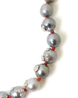 Tahitian pearl strand with silver barnacles by Hannah Blount