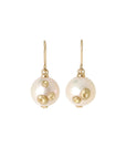 Sea Peach Pearl Ruthie B. Earrings with Barnacles