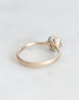 Back of Ruthie B. Ring. 14k yellow gold bezel with platinum barnacles set with tiny diamonds