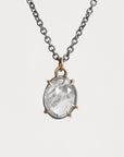 Purple spinel necklace in gold prongs