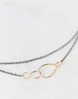 Oxidized silver + 14k gold egg necklace - Hannah Blount