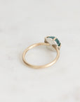 Green stone ring from behind