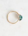 Green stone ring from above