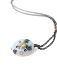 Indian opal Ruthie B. necklace with gold barnacles by Hannah Blount