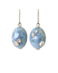 Windless Waters Opal Ruthie B. Earrings with silver barnacles by Hannah Blount