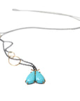 kingman turquoise longtail moth necklace with prongs by hannah blount jewelry