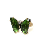 Green Tourmaline Psyche Butterfly Cameo face ring by hannah blount jewelry