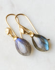 Labradorite Petal Figurehead Cameo Earrings