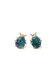 lightning ridge black opal beetle insect vanity studs by hannah blount jewelry