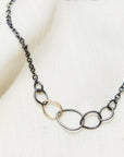 Oxidized silver bracelet with gold egg loop - Hannah Blount