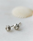 silver barnacle studs by Hannah Blount
