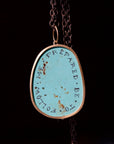 Skeleton scrimshaw turquoise necklace - Hannah Blount