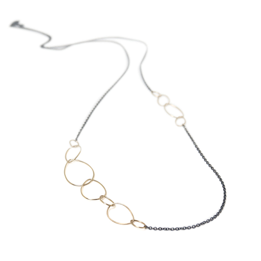 Silver and gold egg loop necklace - Hannah Blount