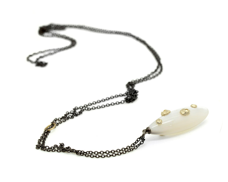 Mother of Pearl Necklace with Barnacles-Hannah Blount Jewelry