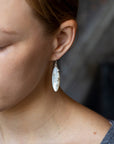 large Mother of Pearl Earrings with Barnacles-Hannah Blount Jewelry