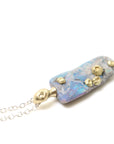 Iris Raw Opal Cameo Necklace with Barnacles-Hannah Blount Jewelry