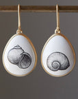 Variscite Moon Snail Scrimshaw Earrings-Hannah Blount Jewelry