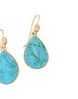 Gravity Waves Drusy Chrysocolla Cameo Figurehead Earrings-Hannah Blount Jewelry