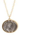 Ancient Empress Julia Domna + Felicitas Coin Vanity Necklace with Diamonds-Hannah Blount Jewelry