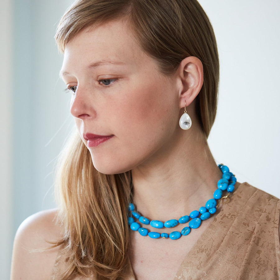 Kelpie's Treasure Kingman Turquoise Ruthie B. Necklace with Barnacles-Hannah Blount Jewelry
