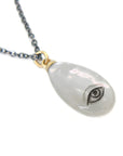Small Mother of Pearl Lover's Eye Scrimshaw Necklace-Hannah Blount Jewelry