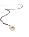 Mother of Pearl Lover's Eye Flare Scrimshaw Necklace-Hannah Blount Jewelry