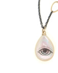 Mother of Pearl Lover's Eye Flare Scrimshaw Necklace-Hannah Blount Jewelry