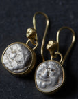 Ancient Sisters of Medusa Coin Cameo Earrings-Hannah Blount Jewelry
