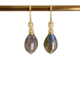Labradorite Petal Figurehead Cameo Earrings-Hannah Blount Jewelry