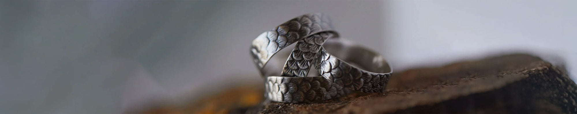 men's fish scale wedding bands