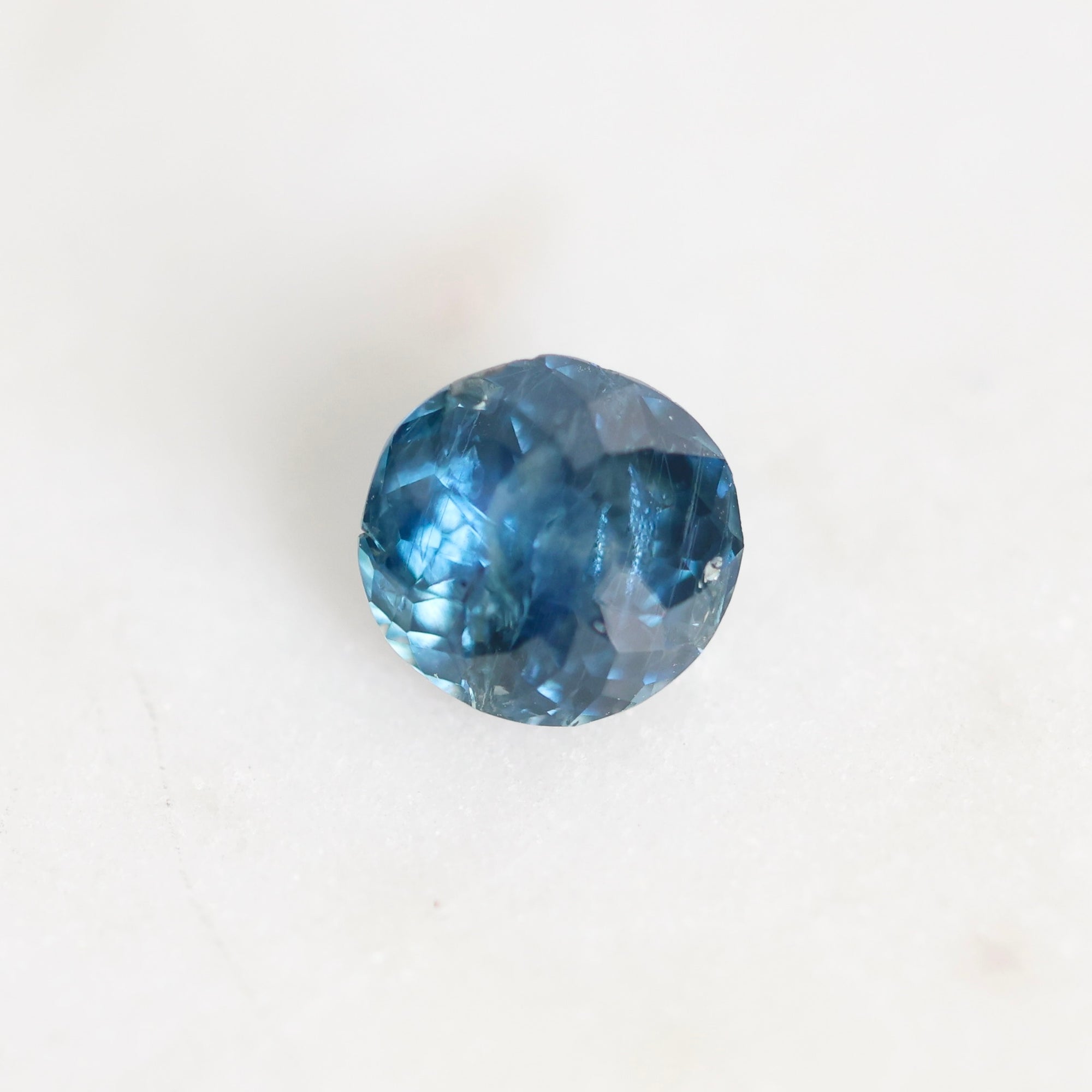 Bright blue round montana sapphire