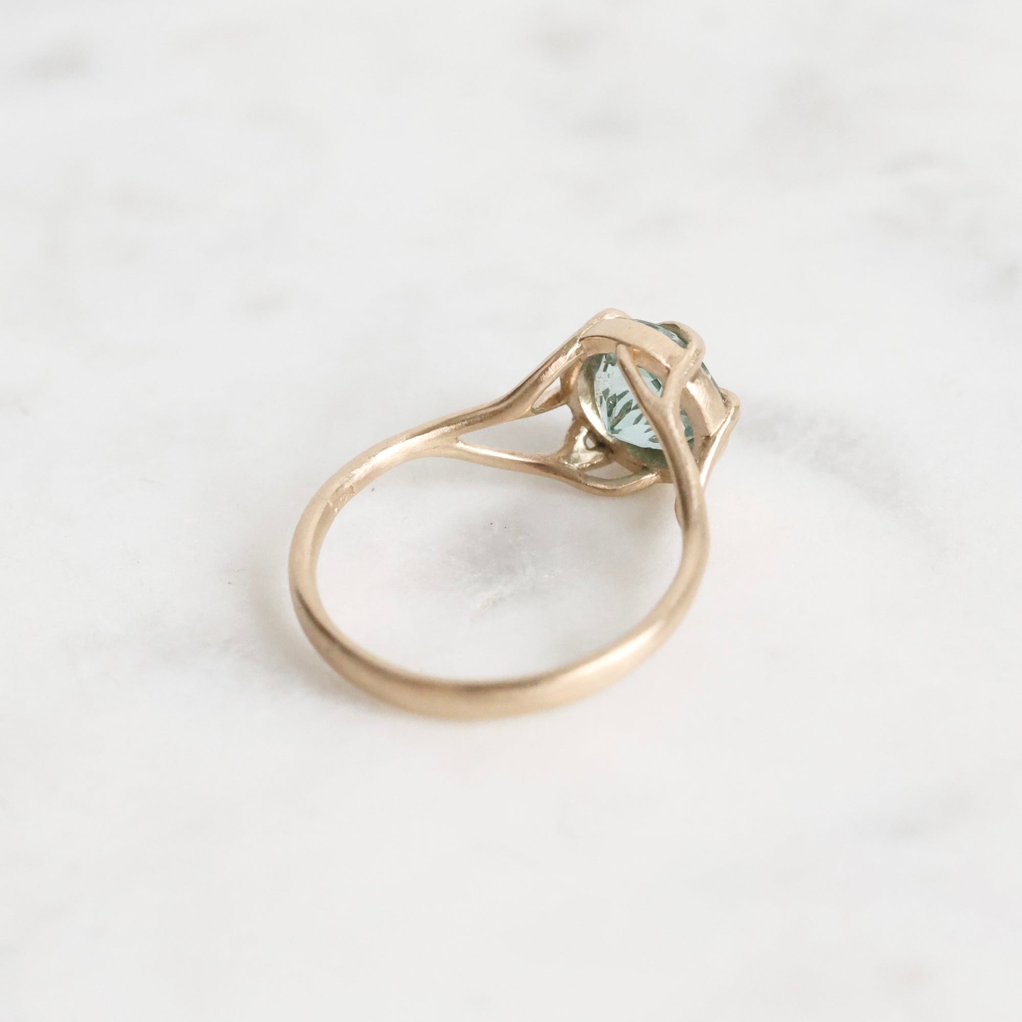 Gold branch ring with blue stone 